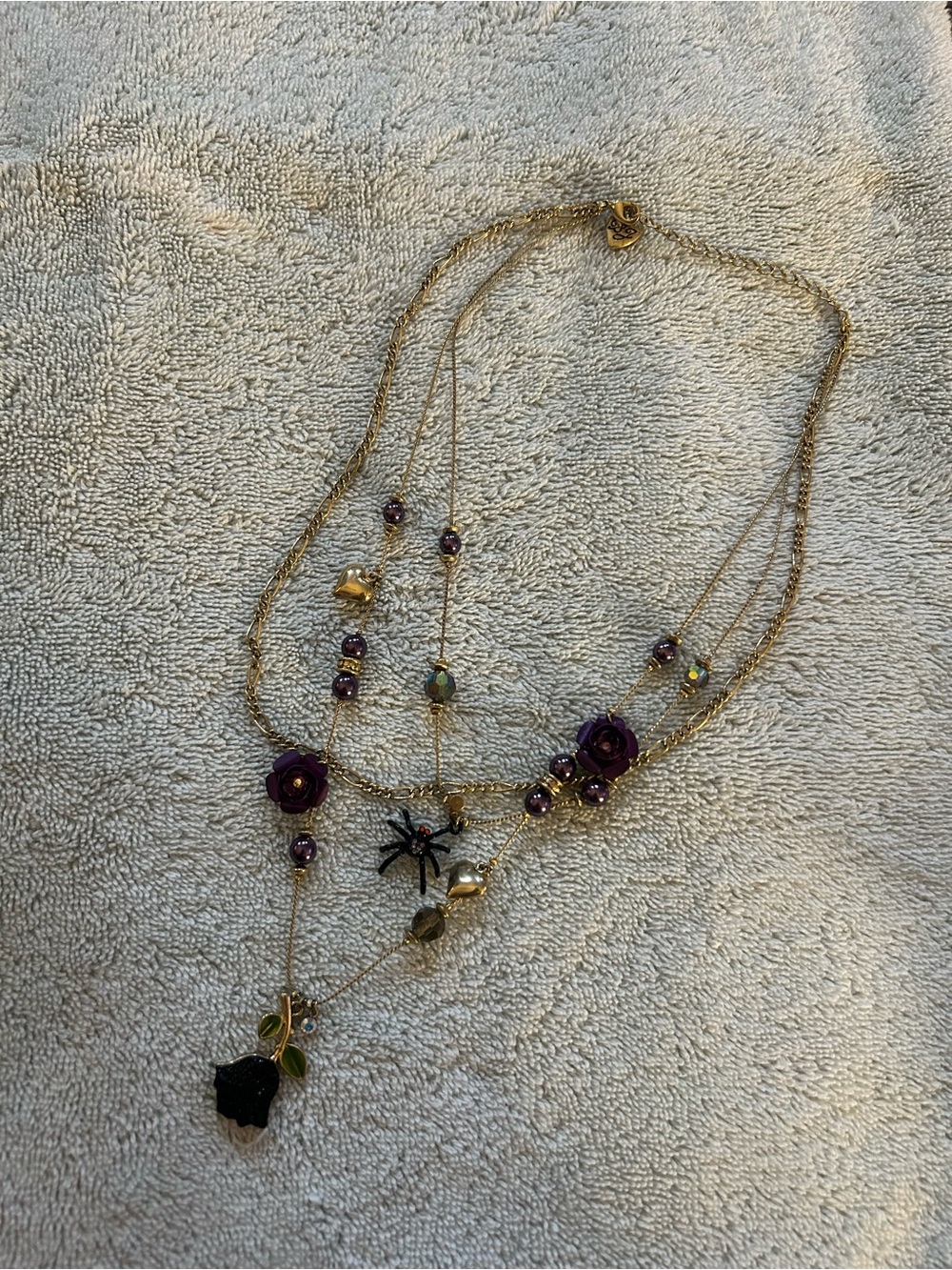 Betsey Johnson Black Rose Layered Necklace